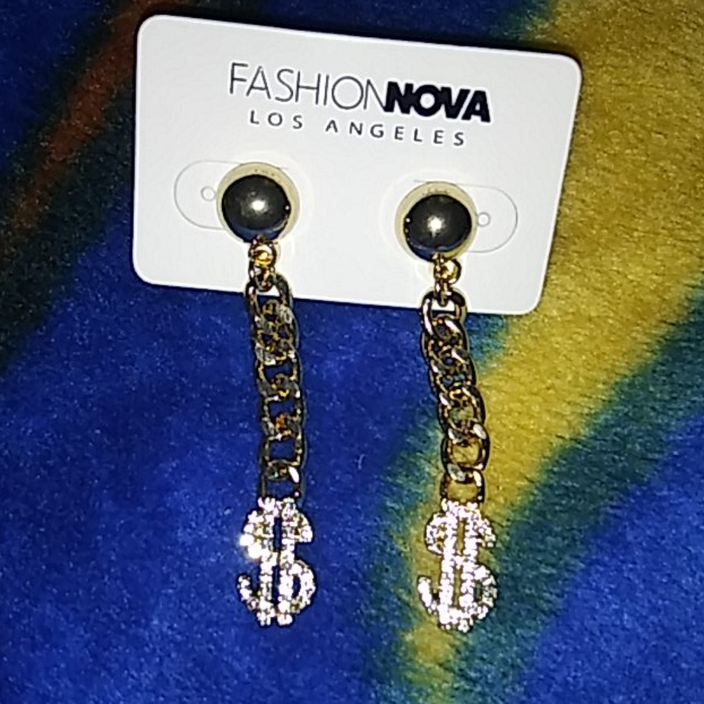 Dollar Sign Gold Earrings 8$